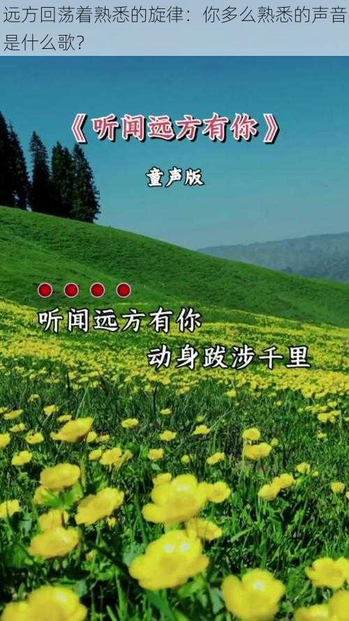 远方回荡着熟悉的旋律：你多么熟悉的声音是什么歌？